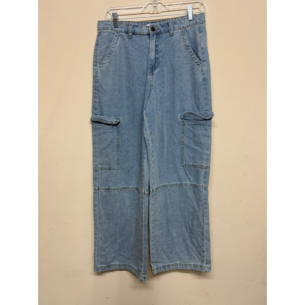 Sincerely Jules Cargo Jeans‎ Juniors Size 11 / 29 Light Wash Utility Denim Pants